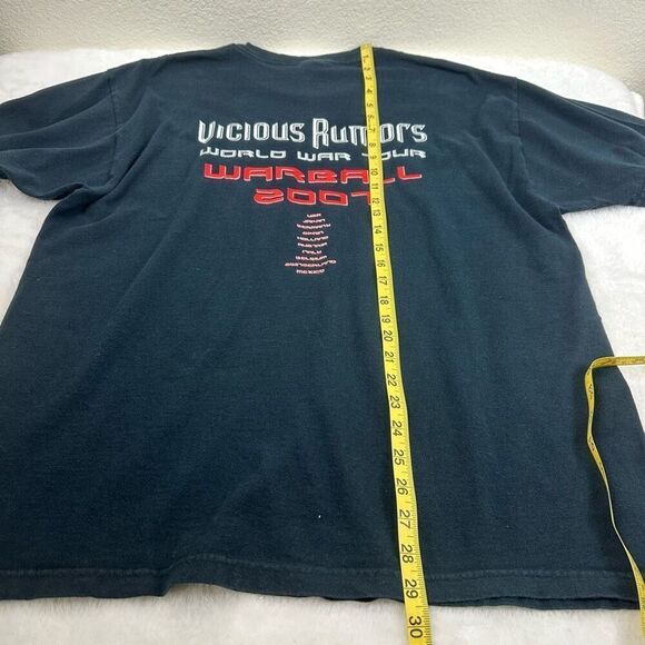Vicious Rumors Men's XL World War Tour Shirt 2007 Warball Black Metal Band Tee - Picture 7 of 7